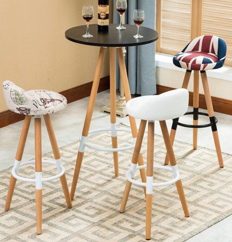 Ghế quầy bar chân gỗ HP246 Ghế quầy bar chân gỗ HP246